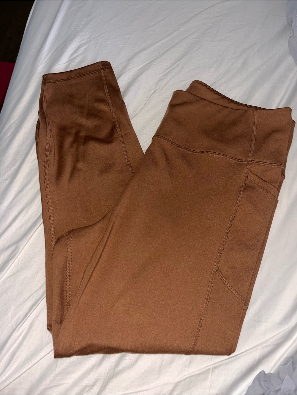 🆕 VSX Brown High-Waist Leggings with Side Pockets Sz XL